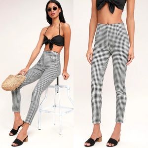 LULU’S // Plaid Reputation Black And White Gingham High Waisted Pants